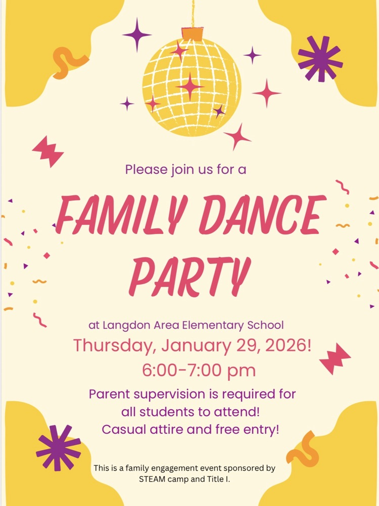 flyer for family dance party on 1/29 at 6:00