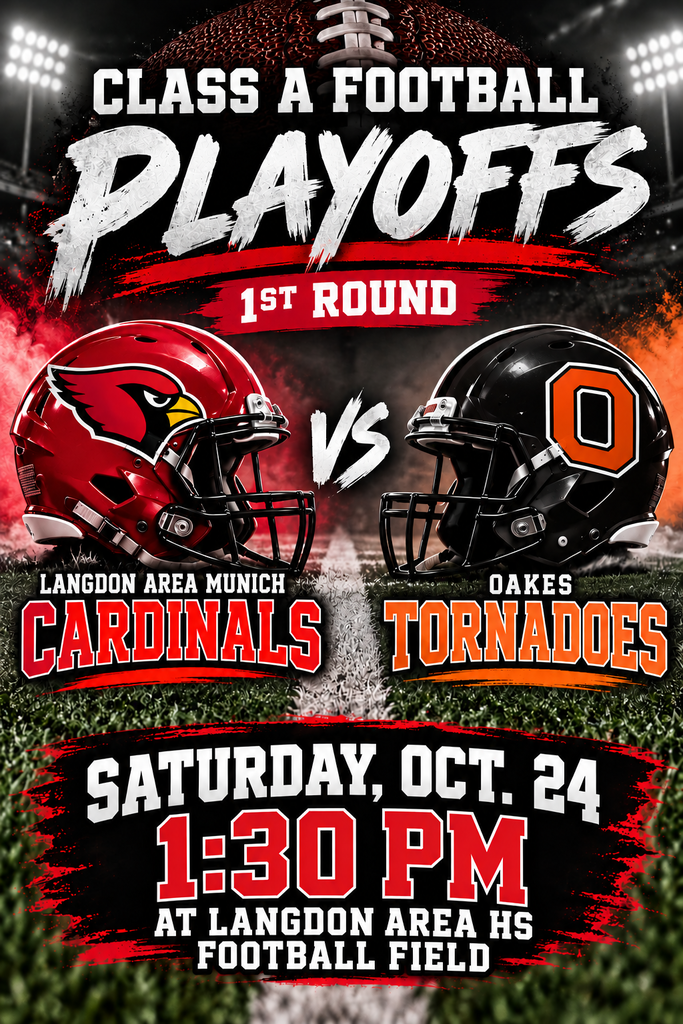 fb matchup between langdon and oakes at 1:30 saturday at Langdon HS