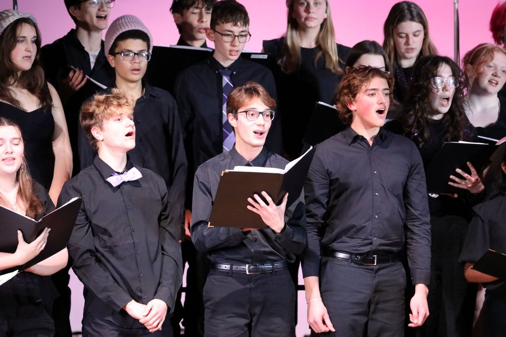 Some students from the choir singing