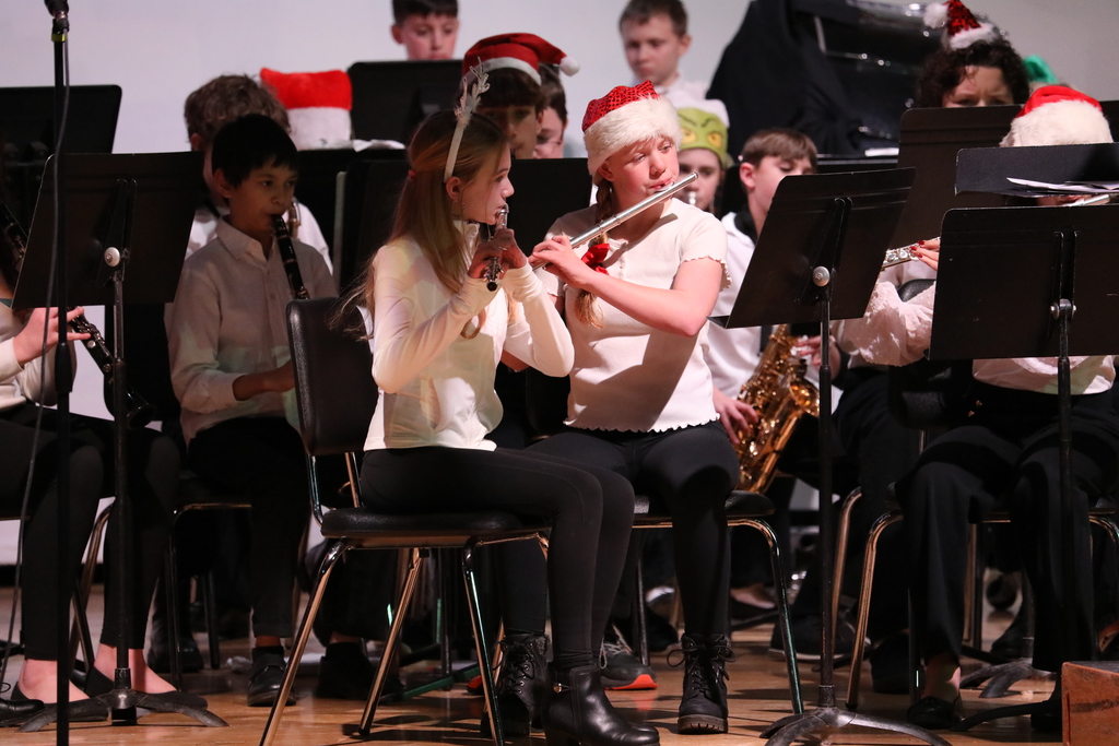 Some students from the orchestra playing 