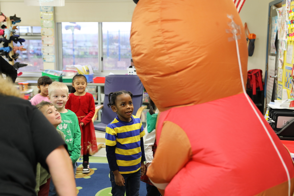 the gingerbread man visiting students