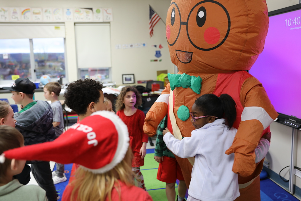 the gingerbread man visiting students