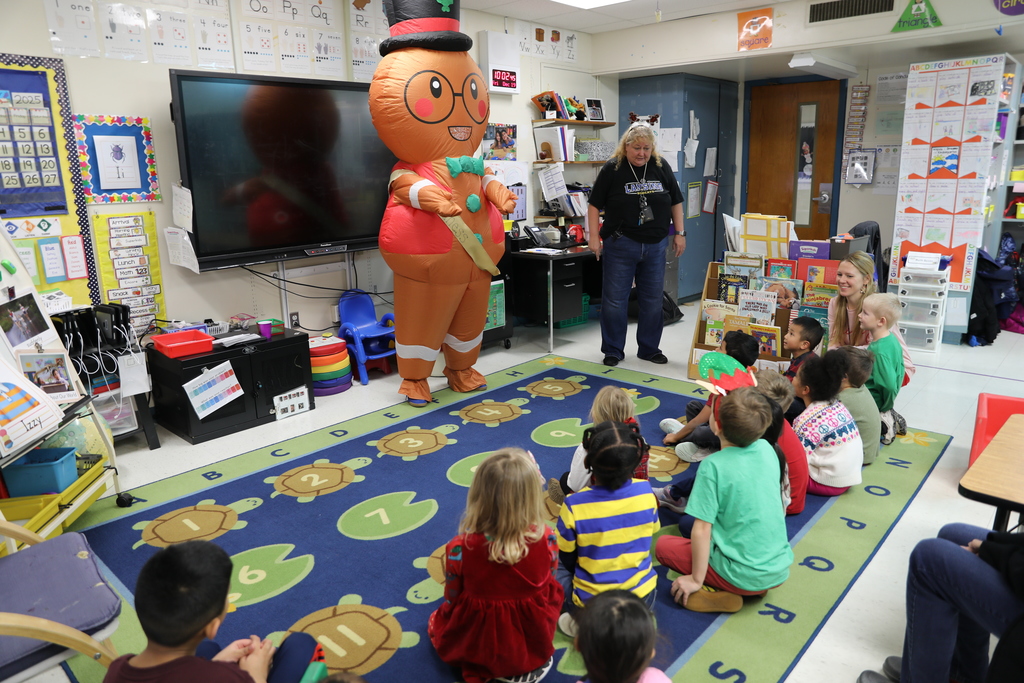 the gingerbread man visiting students