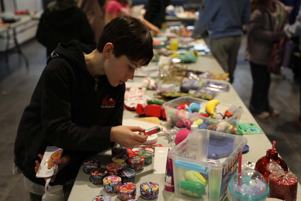 a student looks at a possible gift