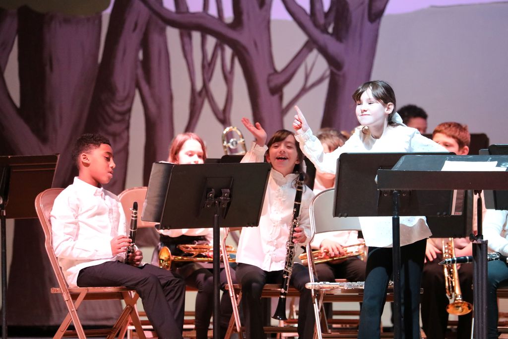 students performing during a band & orchestra concert