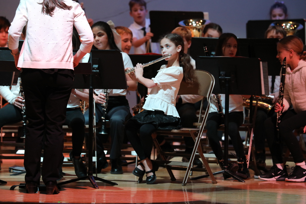 students performing during a band & orchestra concert