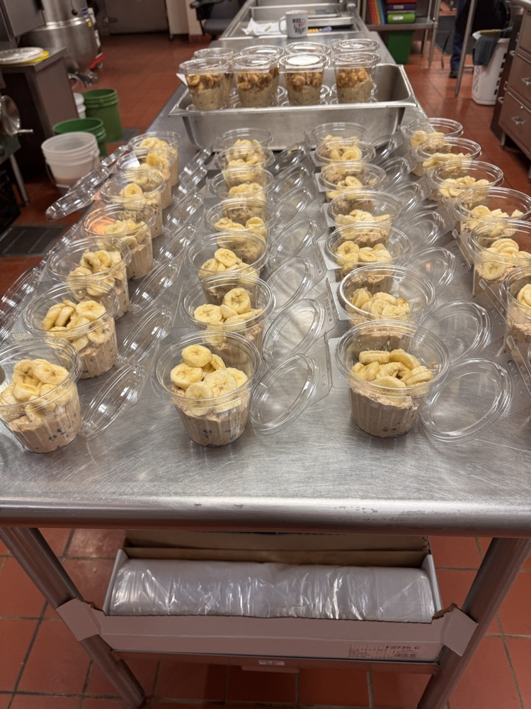 table of overnight oats in containers  