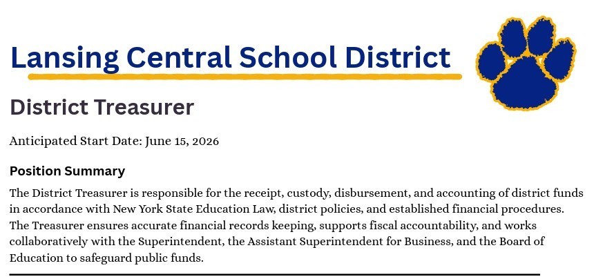 District Treasurer Job Posting