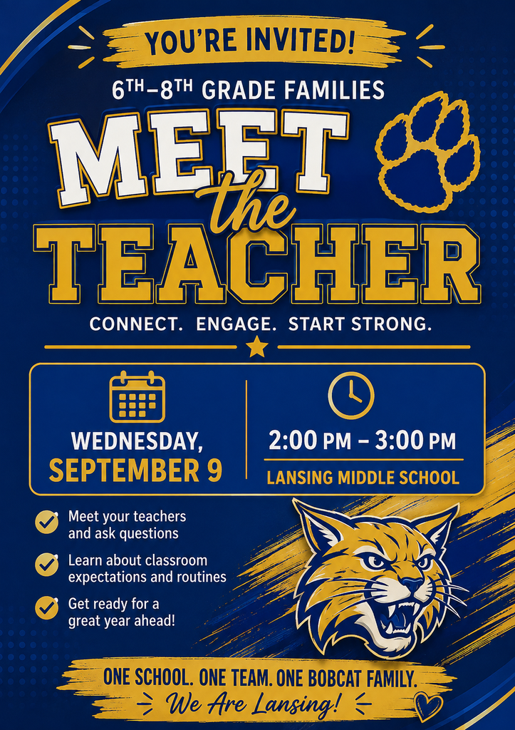 6th - 8th grade Meet the Teacher Flyer: Wednesday, September 9 from 2p-3p