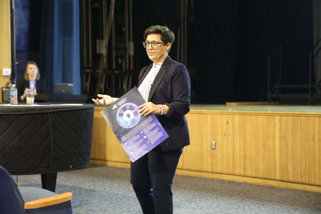 the superintendent giving a speech