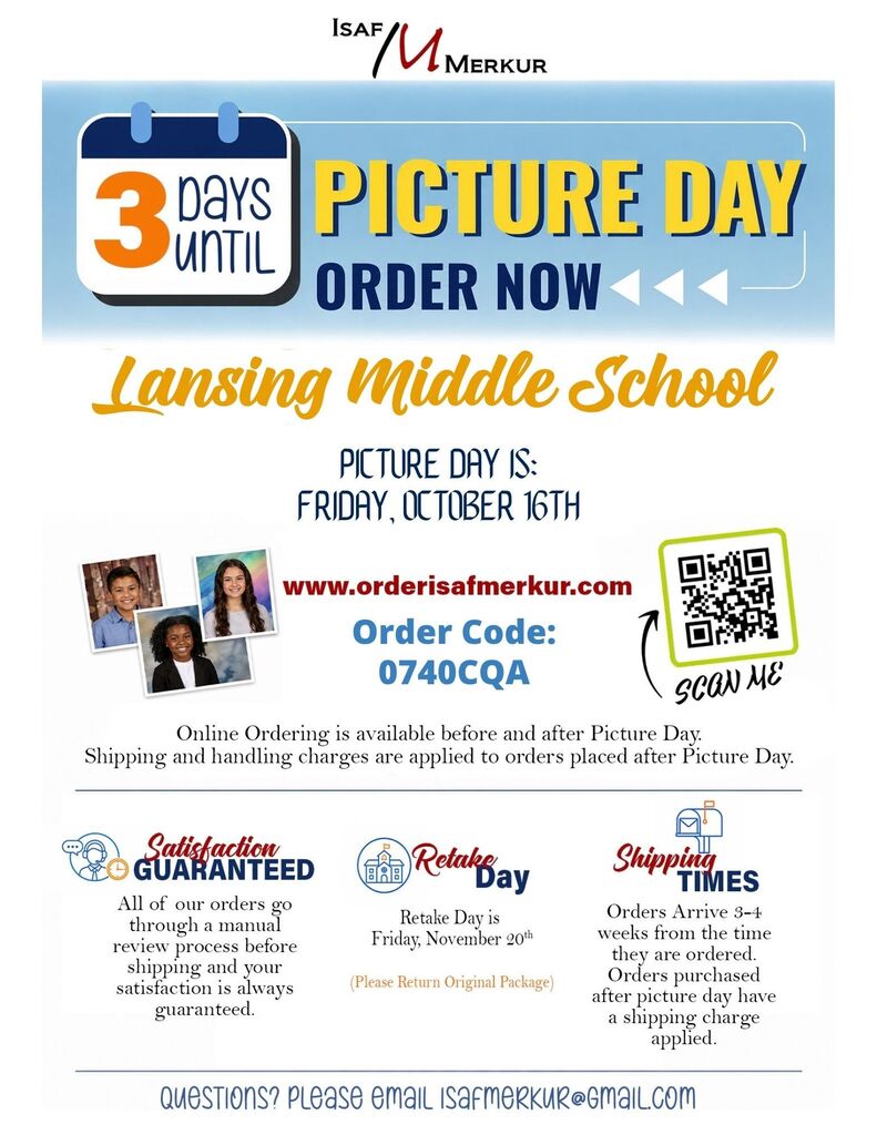 3 Days until LMS Picture Day