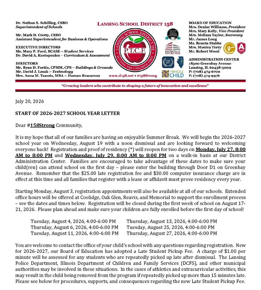 D158 Start of SY27 Letter 07-20-26