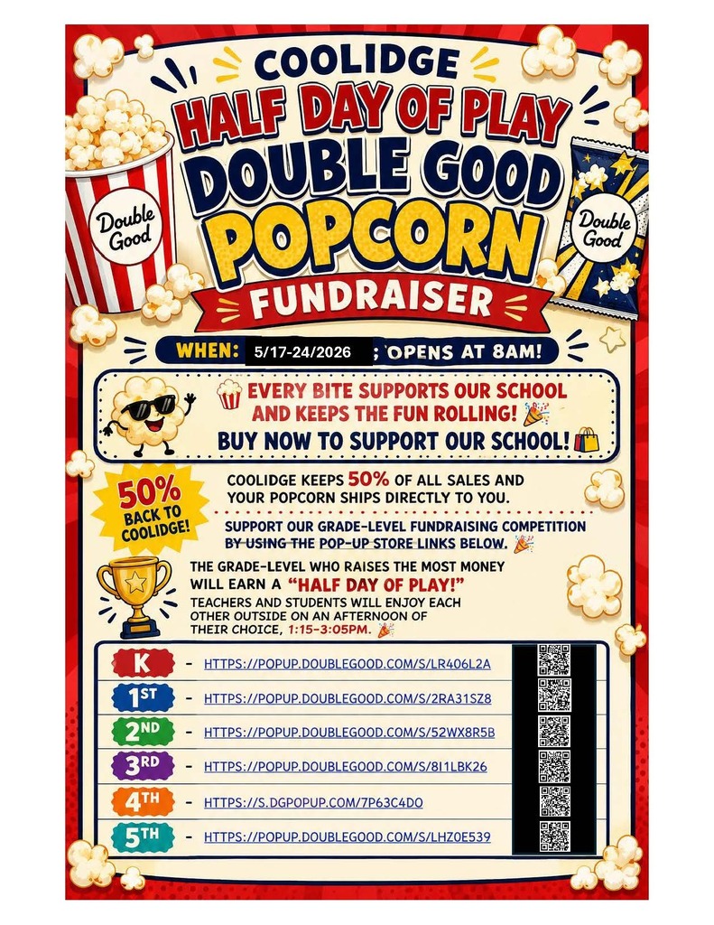 Coolidge Double Good Popcorn Fundraiser