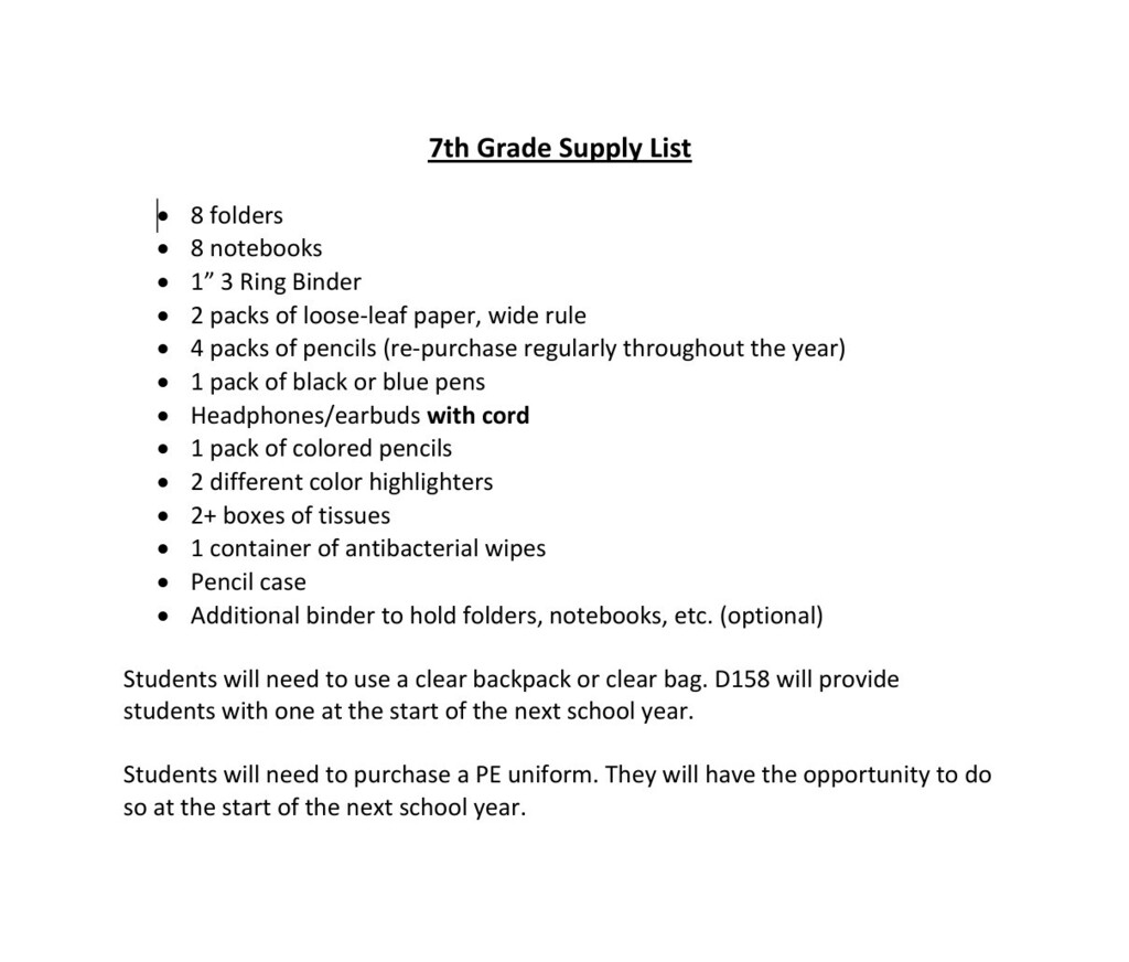 Supplies