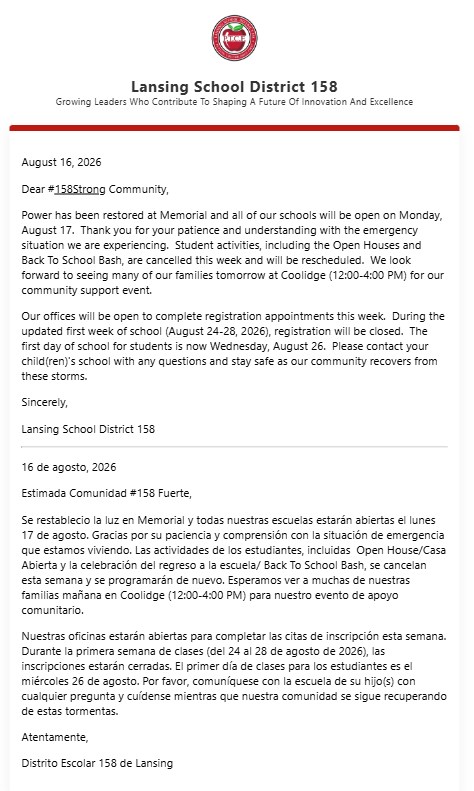 D158 All Schools Open 08-17-26