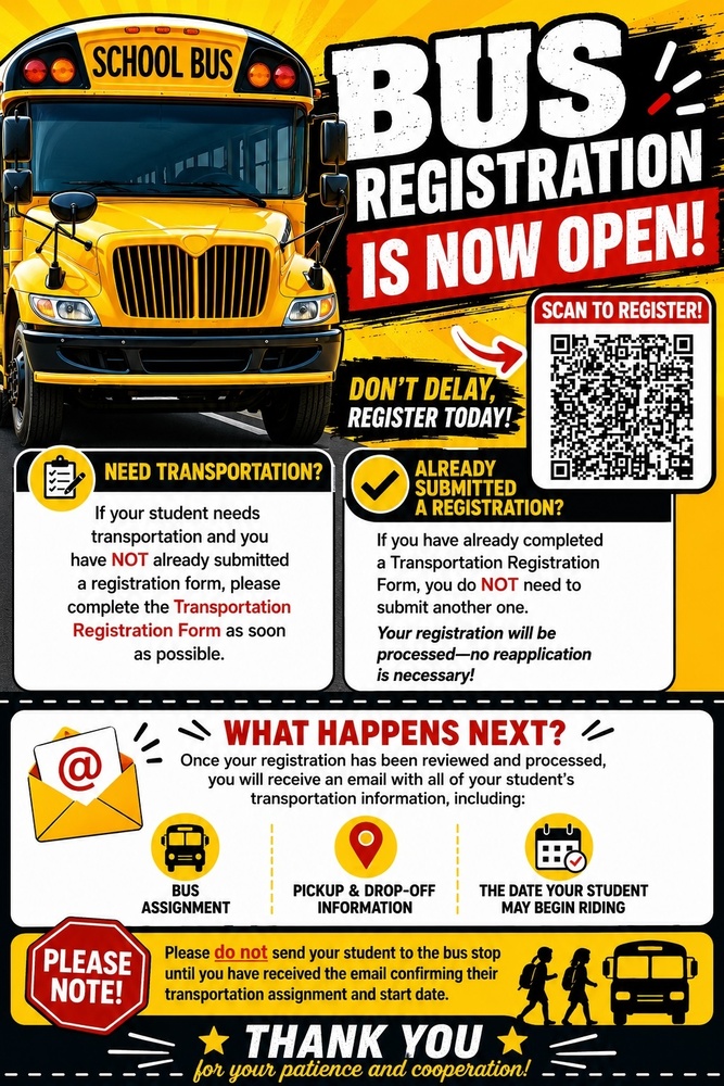 Bus Registration Reopened for the 2026–2027 School Year