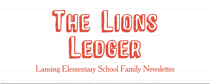 The Lions Ledger - LES School Family Newsletter Graphic