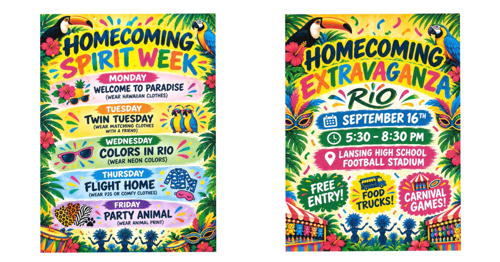 Homecoming Spirit Week and Extravaganza Headers for Article Below Pictures