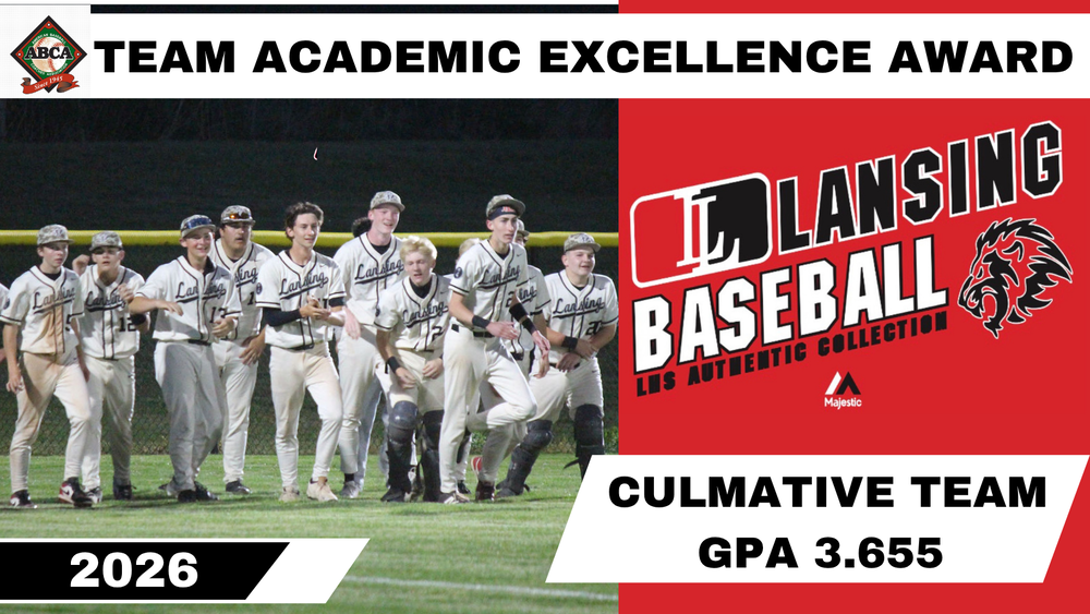Lansing Baseball Team Earns Team Academic Excellent award