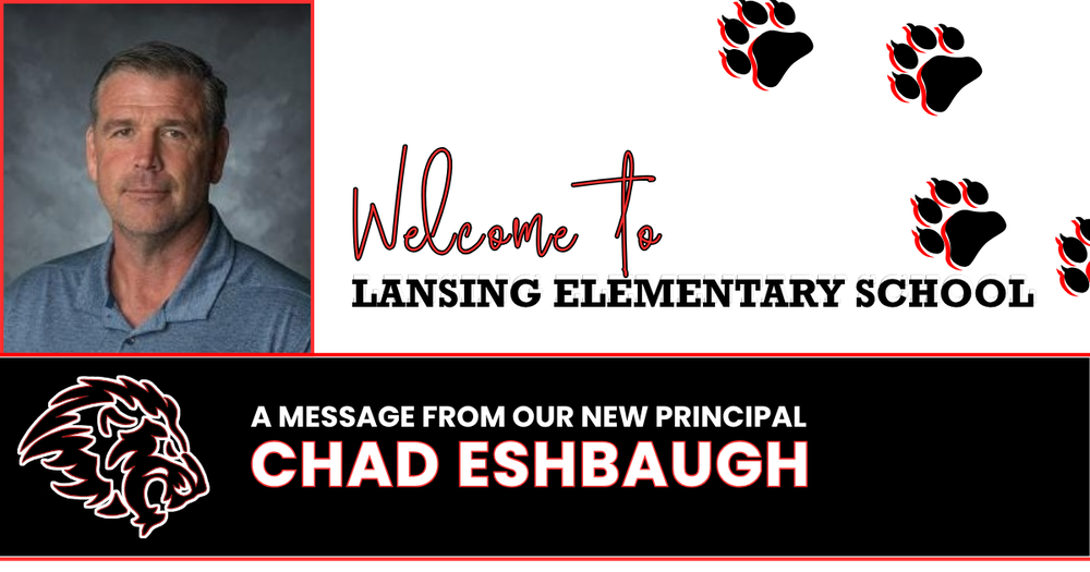 A Message from our New Principal Graphic with Portrait