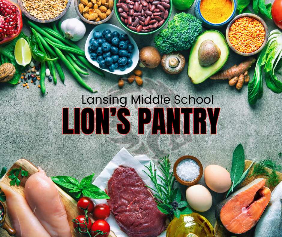 Lansing Middle School Lion's Pantry Graphic