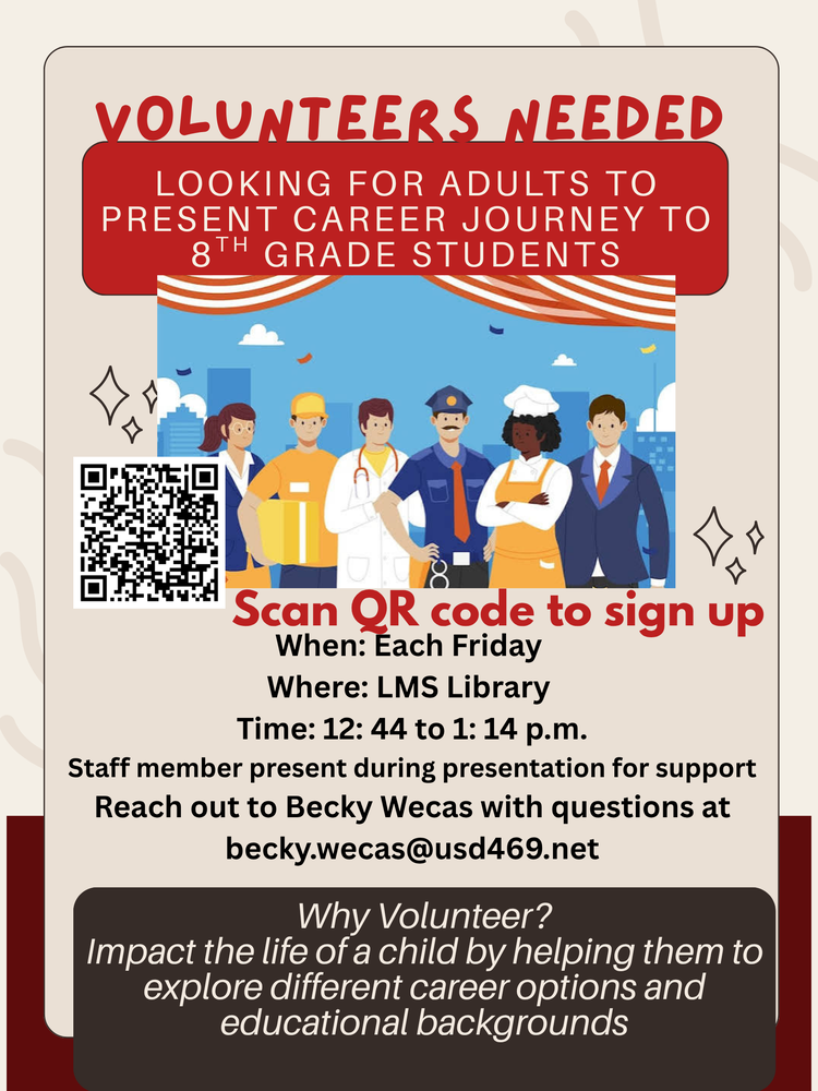Volunteers Needed for Lansing Middle School Career Fair Graphic