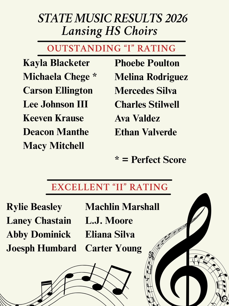 Lansing High School Choirs Earn Outstanding Results at State Music Festival