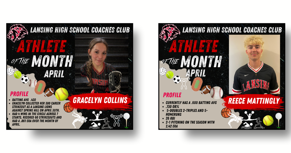 Lansing High School Announces April Coaches Club Athletes of the Month