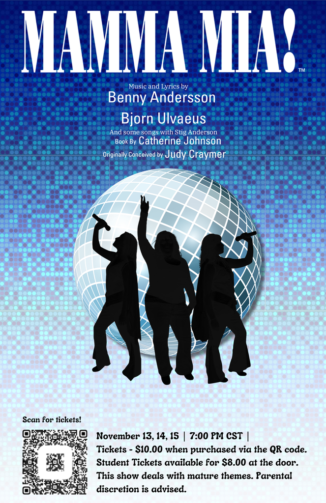 Mamma Mia! is happening at Lansing High School auditorium this Thursday, Friday, and Saturday at 7 PM! Buy tickets at this link: https://square.link/u/SKSJNkjW