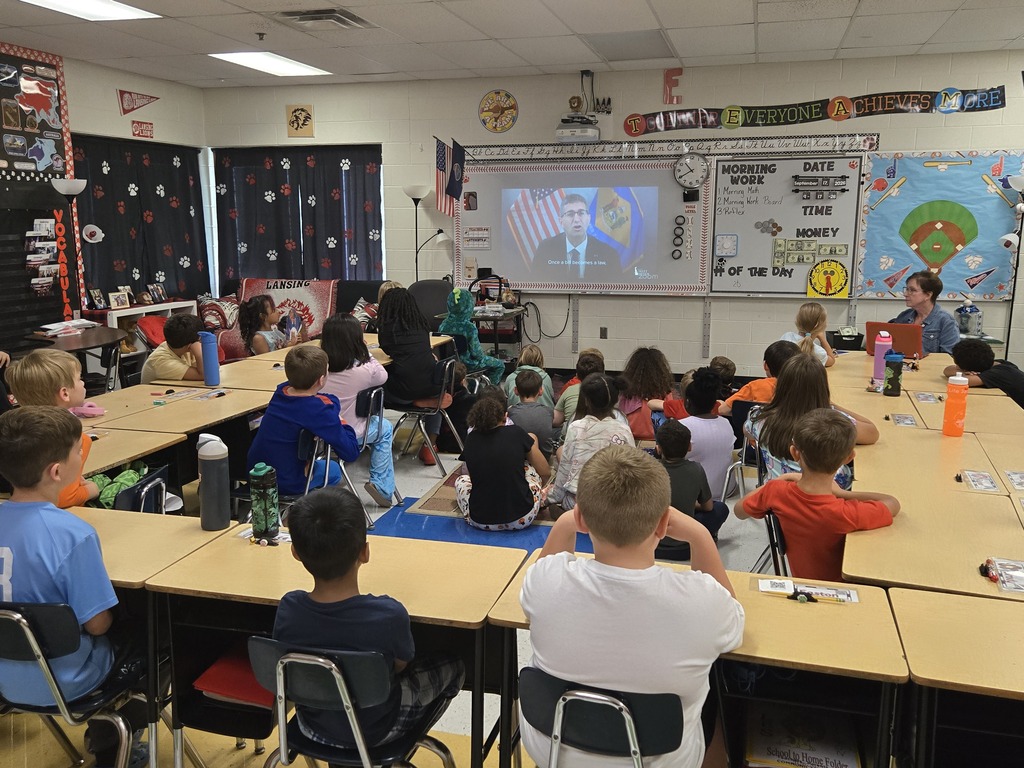 Third grade students in a mock trial in their classroom