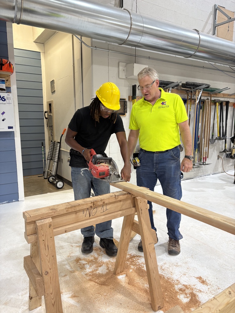 Construction students working at KCKCC