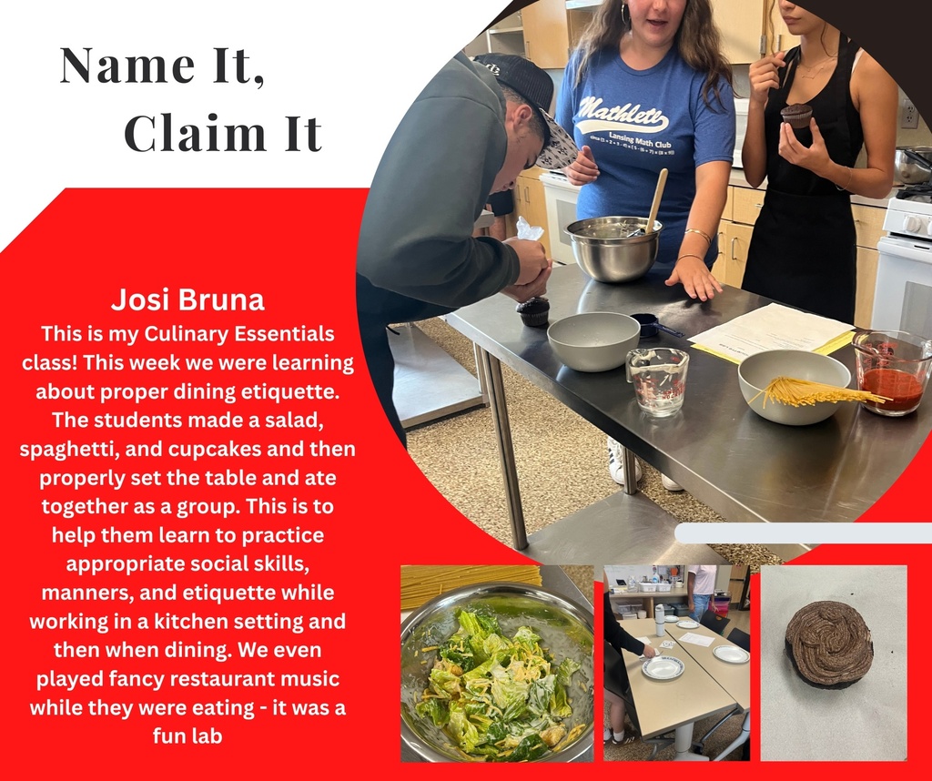 Culinary students learning about dining etiquette