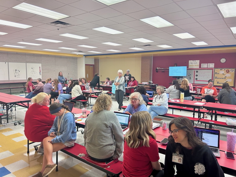 Staff learning during PD Day at elementary school
