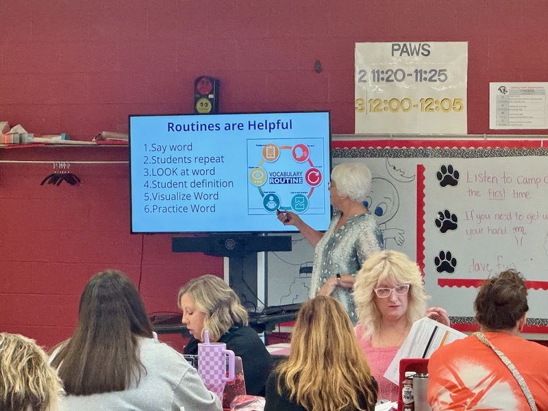 Staff learning during PD Day at elementary school