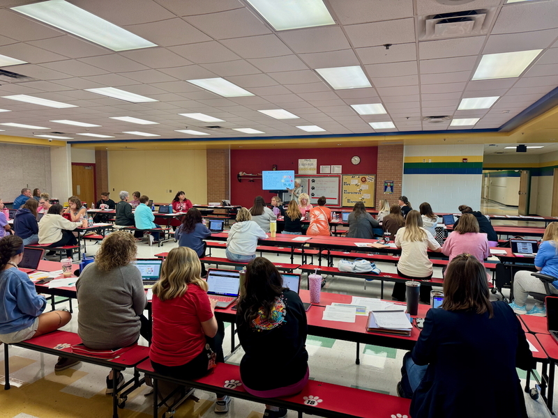 Staff learning during PD Day at elementary school