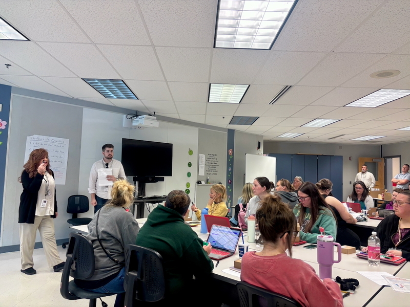 Staff learning during PD Day at elementary school