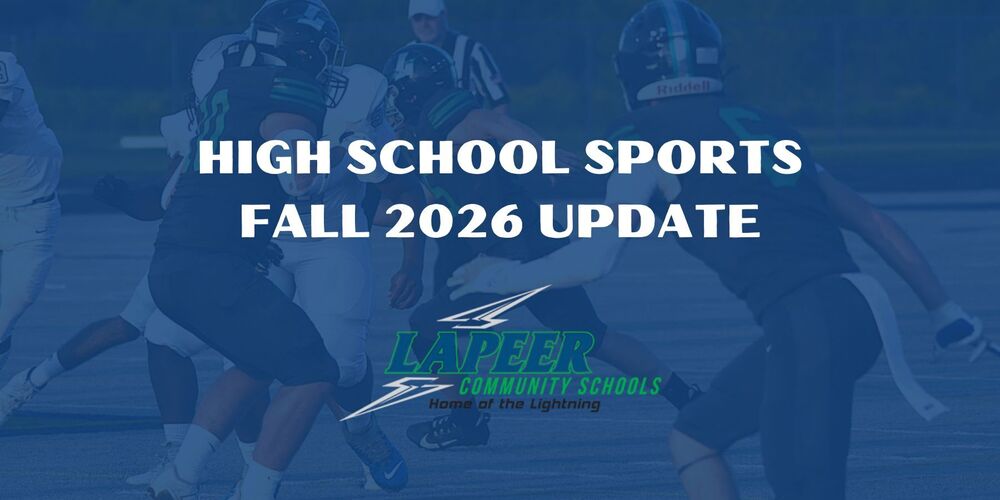 Lapeer fall 2026 sports update graphic