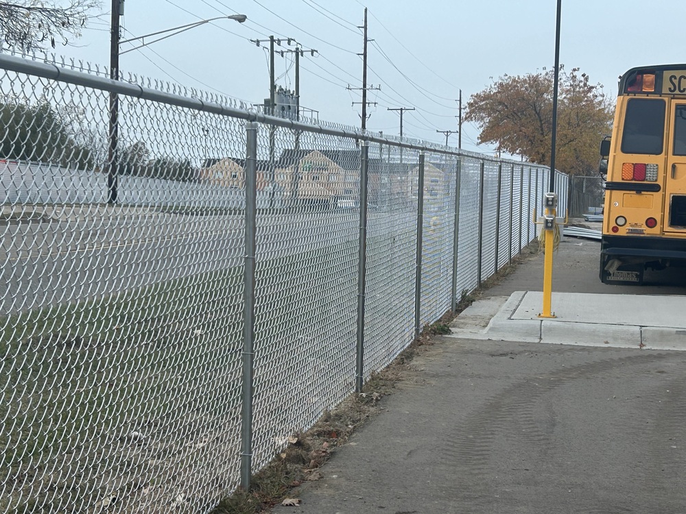 New fencing being installed at LCS Bus Garage