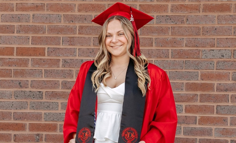 Abby Rhinehart at her college graduation from Davenport University