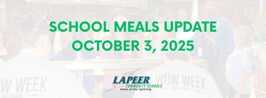 School meals update graphic