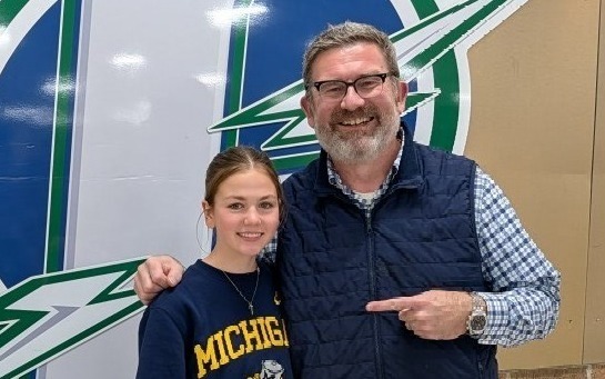 Alex Bierbusse and LHS principal Dr. Jason Larsen