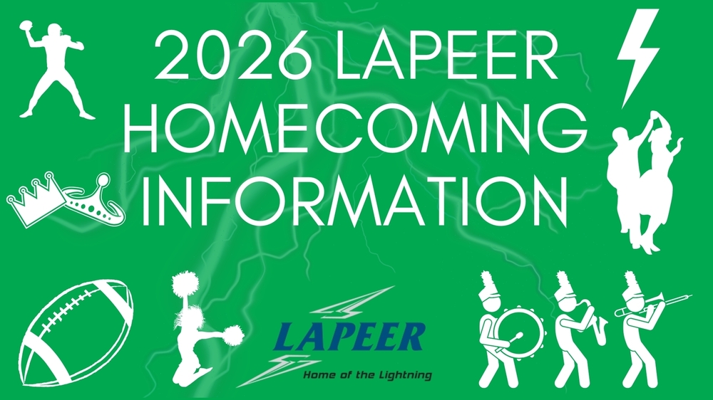 Graphic announcing 2026 Lapeer Homecoming information