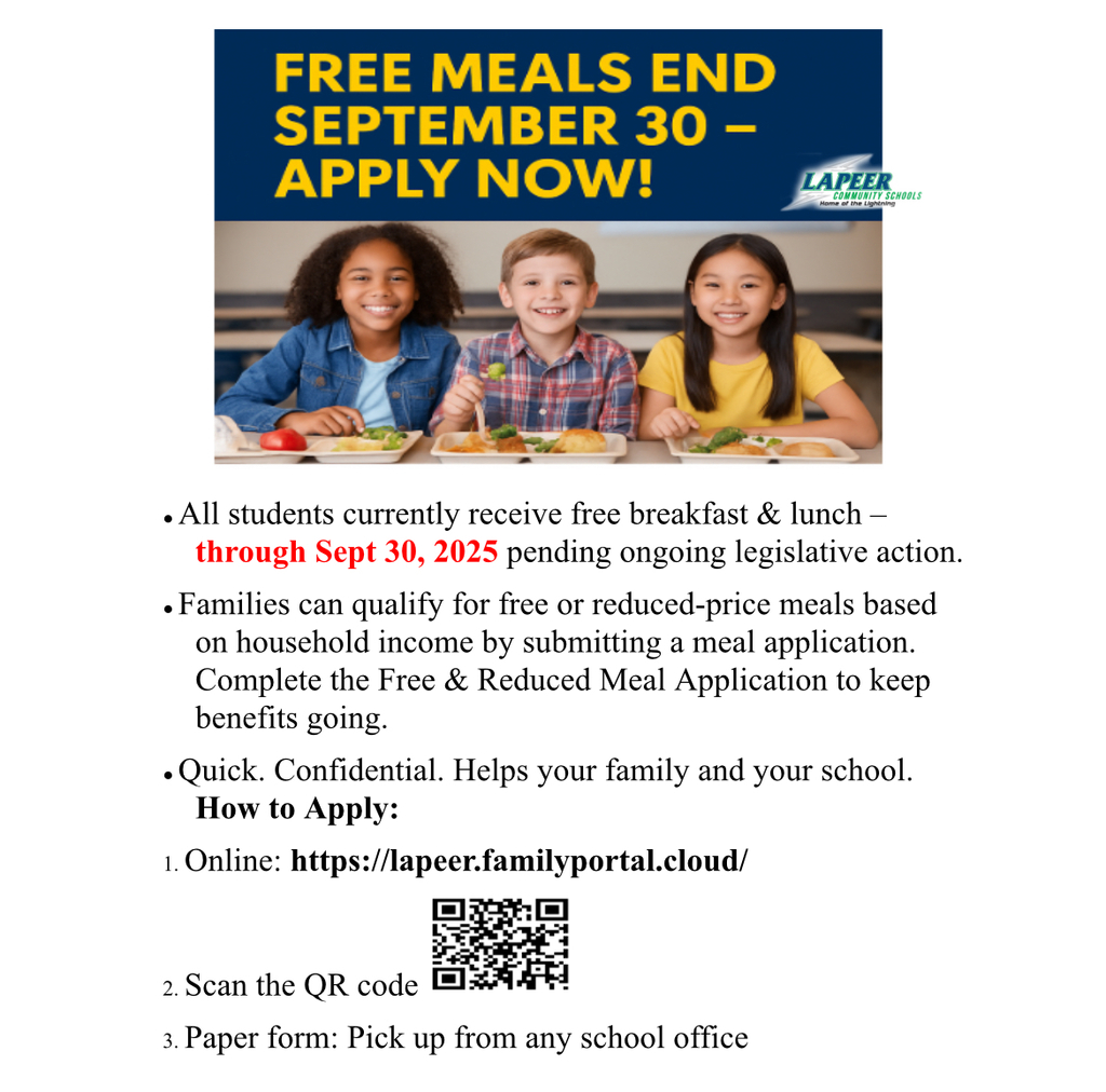 School meals info