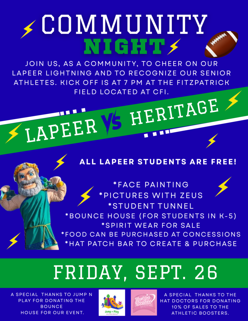 Community Night at the LHS Football game Sept. 26
