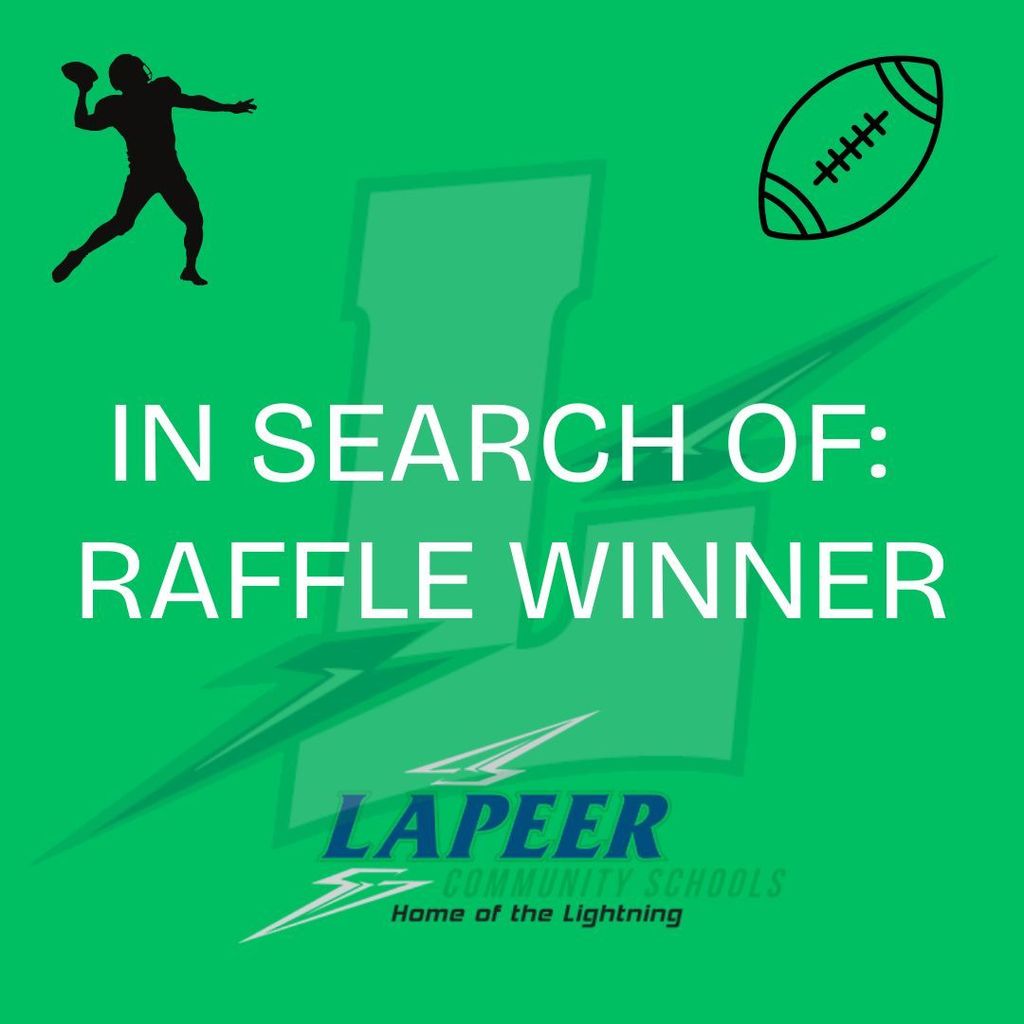 Graphic stating the need for a raffle winner
