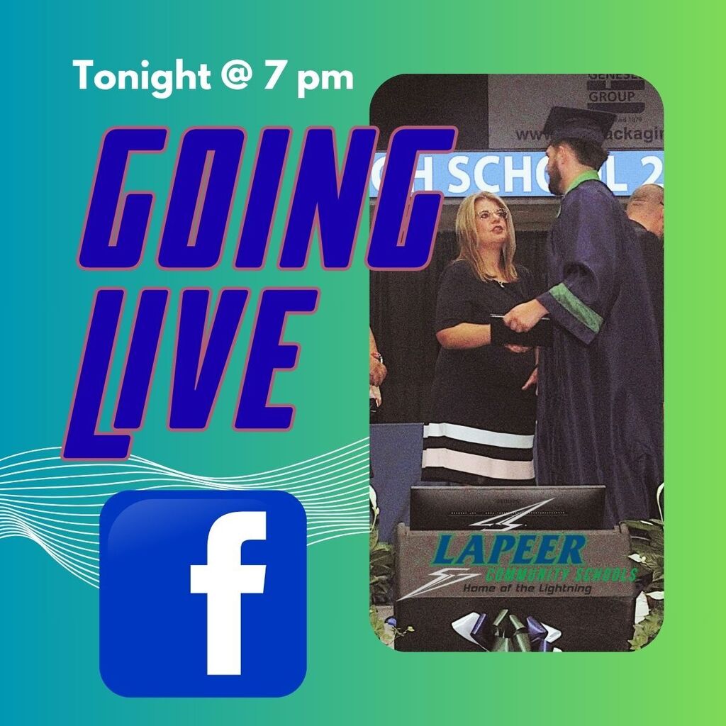 Facebook live graphic for LHS graduation