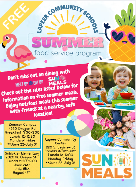 Free summer food program in Lapeer graphic
