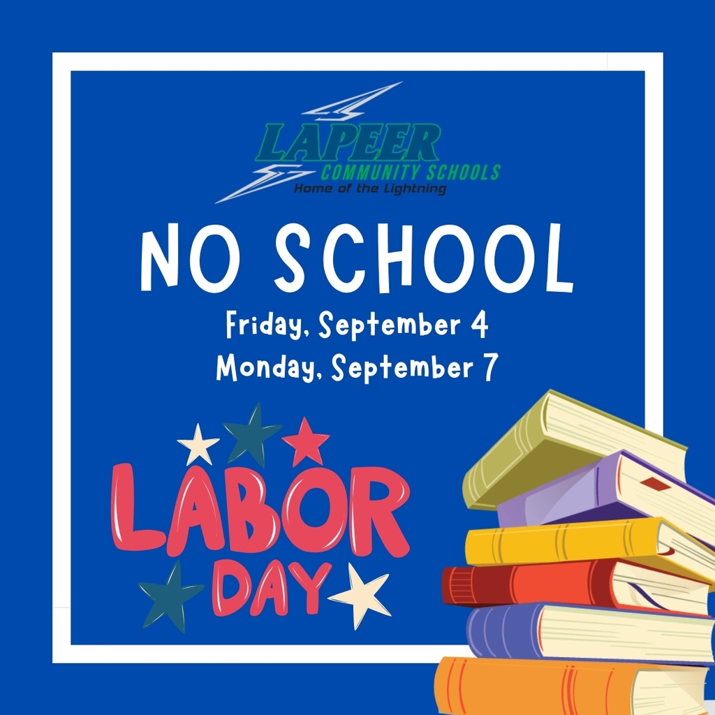 Graphic stating LCS has no school due to Labor Day holiday