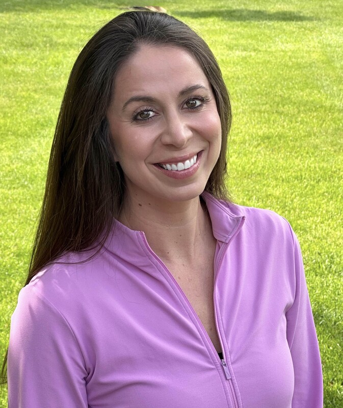 Catherine Benscoter in a purple shirt
