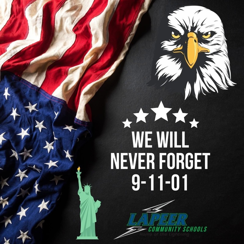 Graphic depicting remembrance for 9/11 from LCS